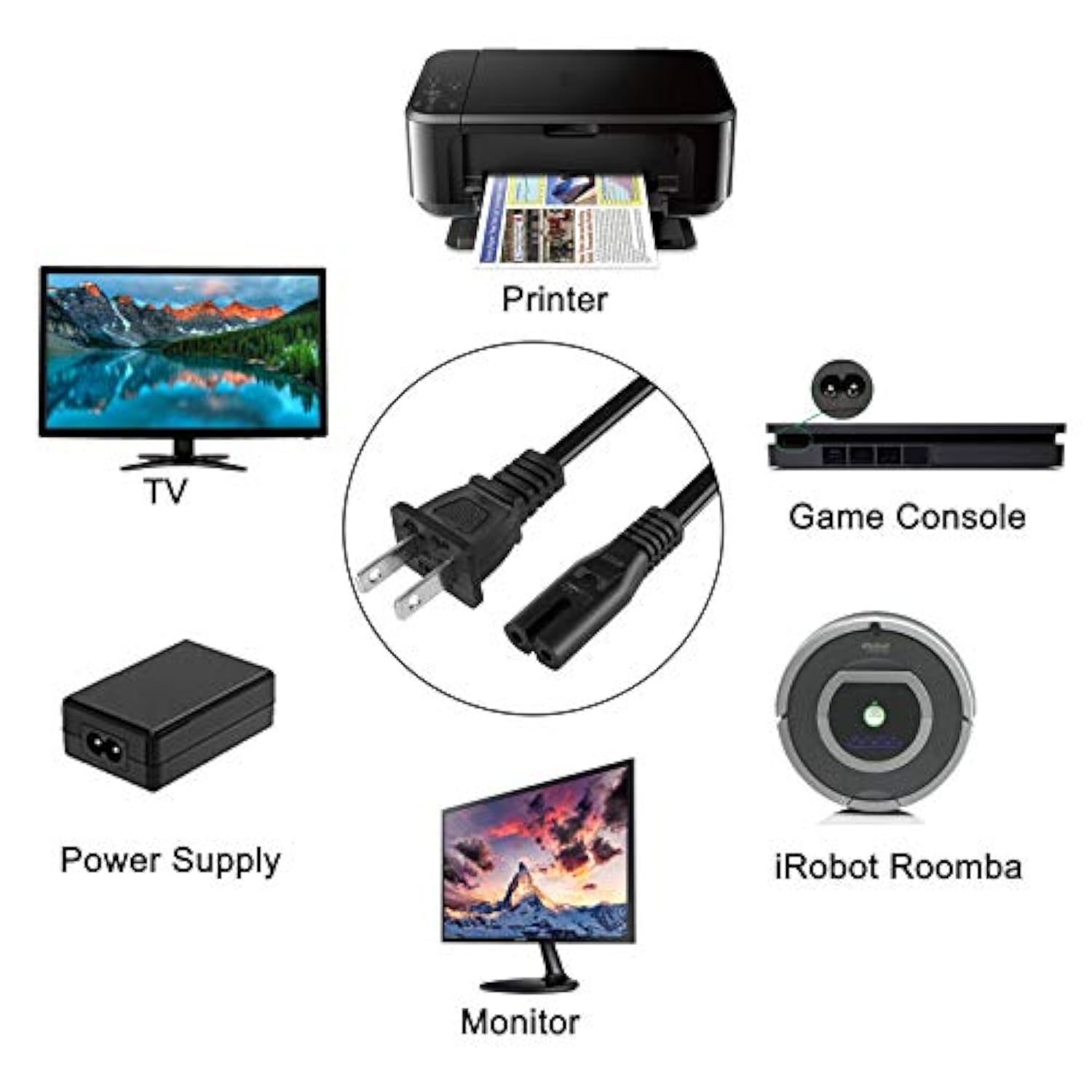 [Ul Listed] Power Cord For Game Day Wireless Rechargeable Speaker System, Jbl Xtreme (Extreme) / Jbl Partybox 100 110 200 300 310 710 1000 On-The-Go Speaker, Jbl Soundbar Power Cable Replacement