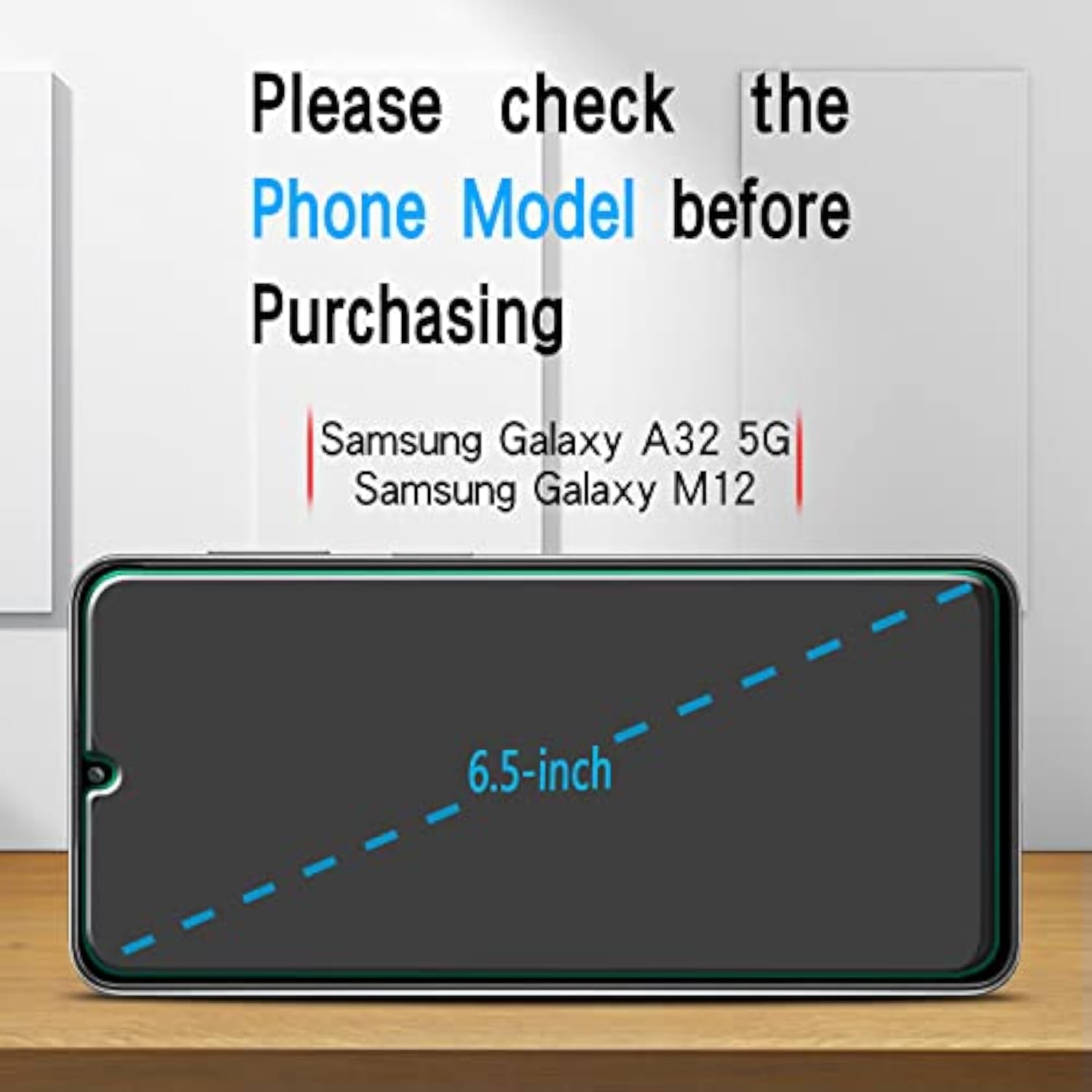 [3 Pack] Screen Protector For Samsung Galaxy A32 5G, M12 Tempered Glass, Bubbles Free, Case Friendly, Anti-Scratch, Easy To Install, 9H-Hardness