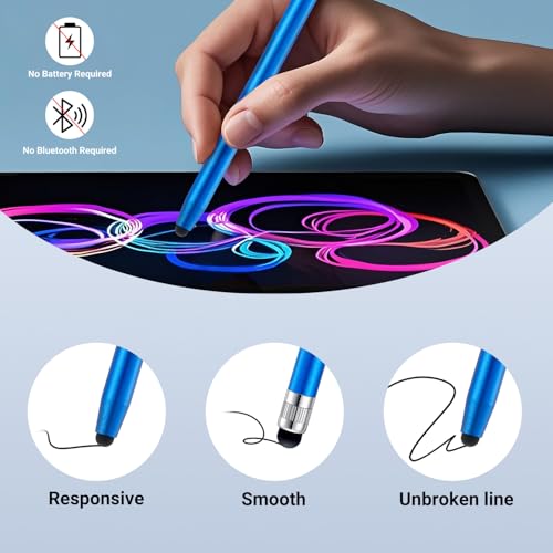 12Pcs Stylus Pen For Touchscreen, 2-In-1 High Precision & Sensitivity Stylus Pen For Ipad/Iphone/Android Smartphones And Tablets Compatible With All Touch Screens