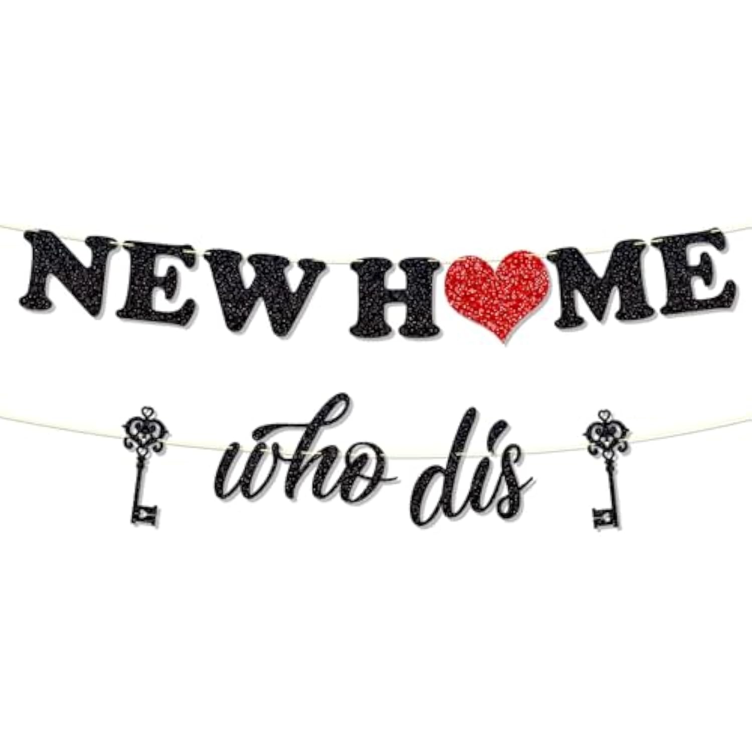 Glitter New Home Who Dis Banner Funny Housewarming Party Decor