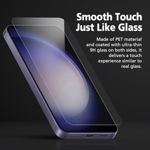 [2 Pack] For  Galaxy S26, 9H PET Ultra Thin Glass Screen Protector [Support Fingerprint Unlock], Anti-Scratch, Ultra Clear, High Touch
