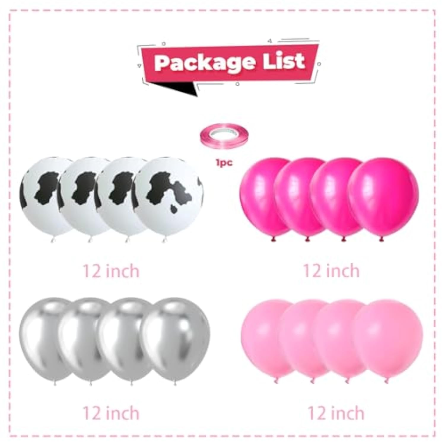 20Pcs Cowgirl Balloons, Pink Cow Print Balloon And Star Balloons For Western Cowgirl Birthday Party Decorations, Bachelorette Party Decorations