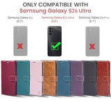 Wallet Case for  Galaxy S26 Ultra 6.9", RFID Blocking Credit Card Holder, PU Leather Folio Flip Kickstand Protective Shockproof Cover for