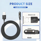Smart Watch Charger Cable, Universal Magnetic SmartWatch Accessories Charger Cable 4 Pin Cord, Charger Contact pin spacing 7.62 mm for Smart Watch,