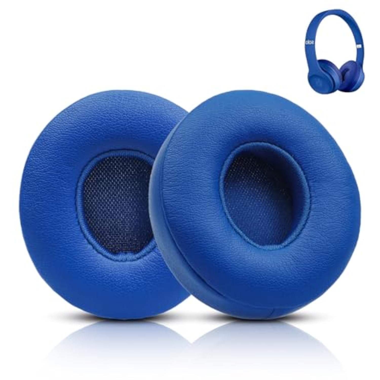 Replacement Ear Pads For Beats Solo 3 Wireless Headphones & Beats Solo2 Headphones, Soft Protein Leather, Increase Thickness (Blue)