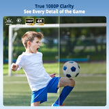 Soccer Fan'S Ultimate Native 1080P Projector With Built-In Apps, Bluetooth Projector With Dual Bond Wi-Fi 6, 180° Rotatable Integrated Stand, Gift For Big Soccer Match Supporters