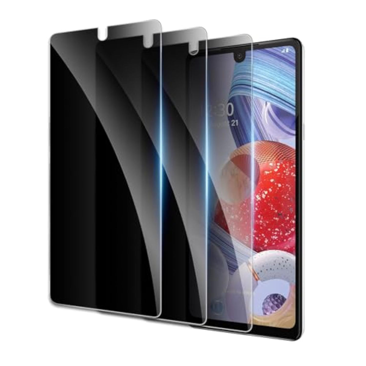 Privacy Screen Protector For Lg Stylo 6 5G, Shatterproof Tempered Glass Accessories, Anti Spy Tempered Glass Film, Case Friendly Ultra Resistant 9H Hardness Anti-Glare Hd Black -3 Pack
