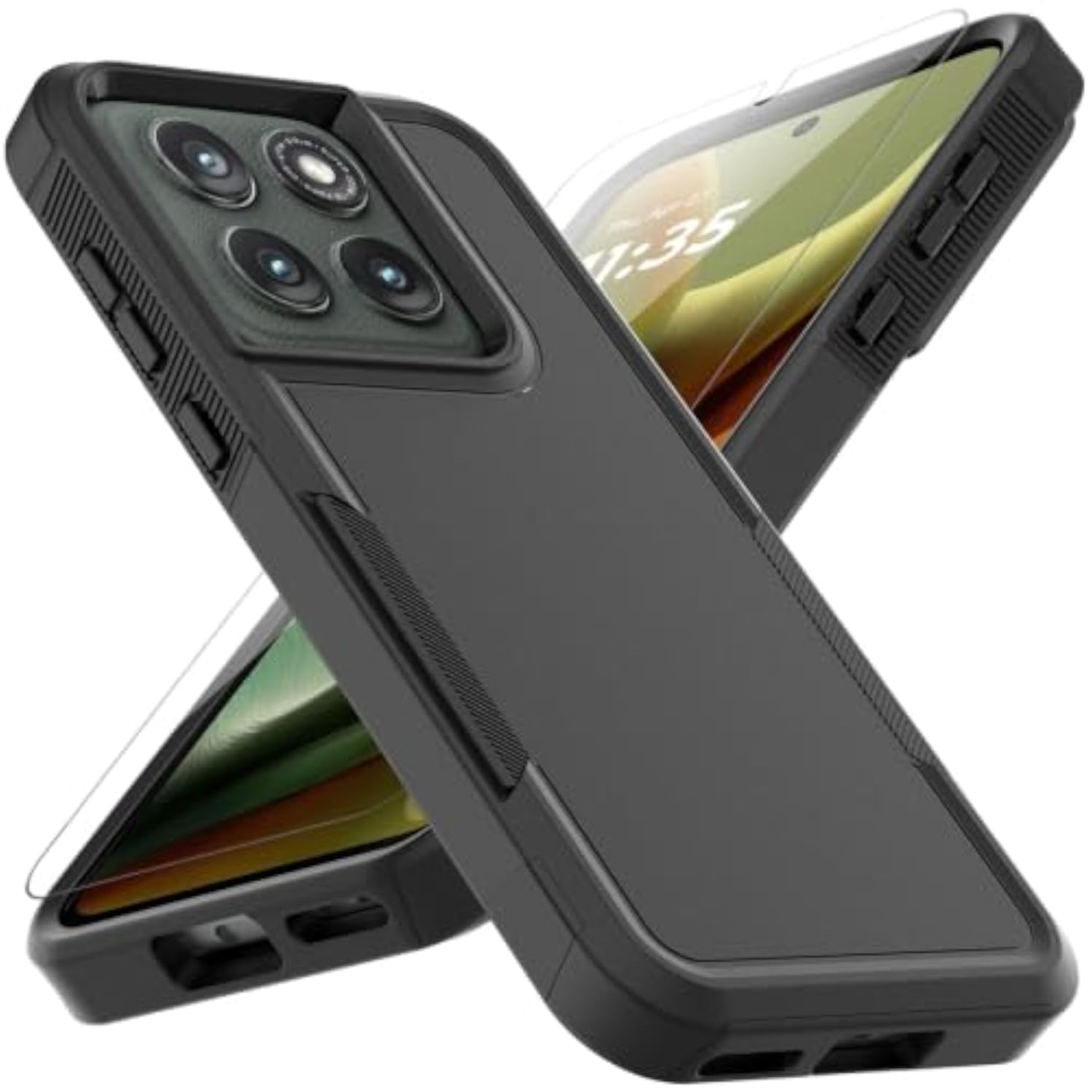 Motorola Edge 2026 Dual Layer Protective Case with HD Screen Protector - Military Grade Bumper for Heavy Duty Protection