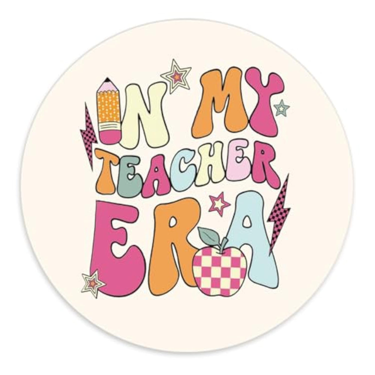 Teacher Round Mouse Pad For Desk, Best Teacher Ever Gifts, Home Office Decor Desk Accessories, Teacher Appreciation Gift,Retirement Gifts For Teacher 8.7X8.7 Inches