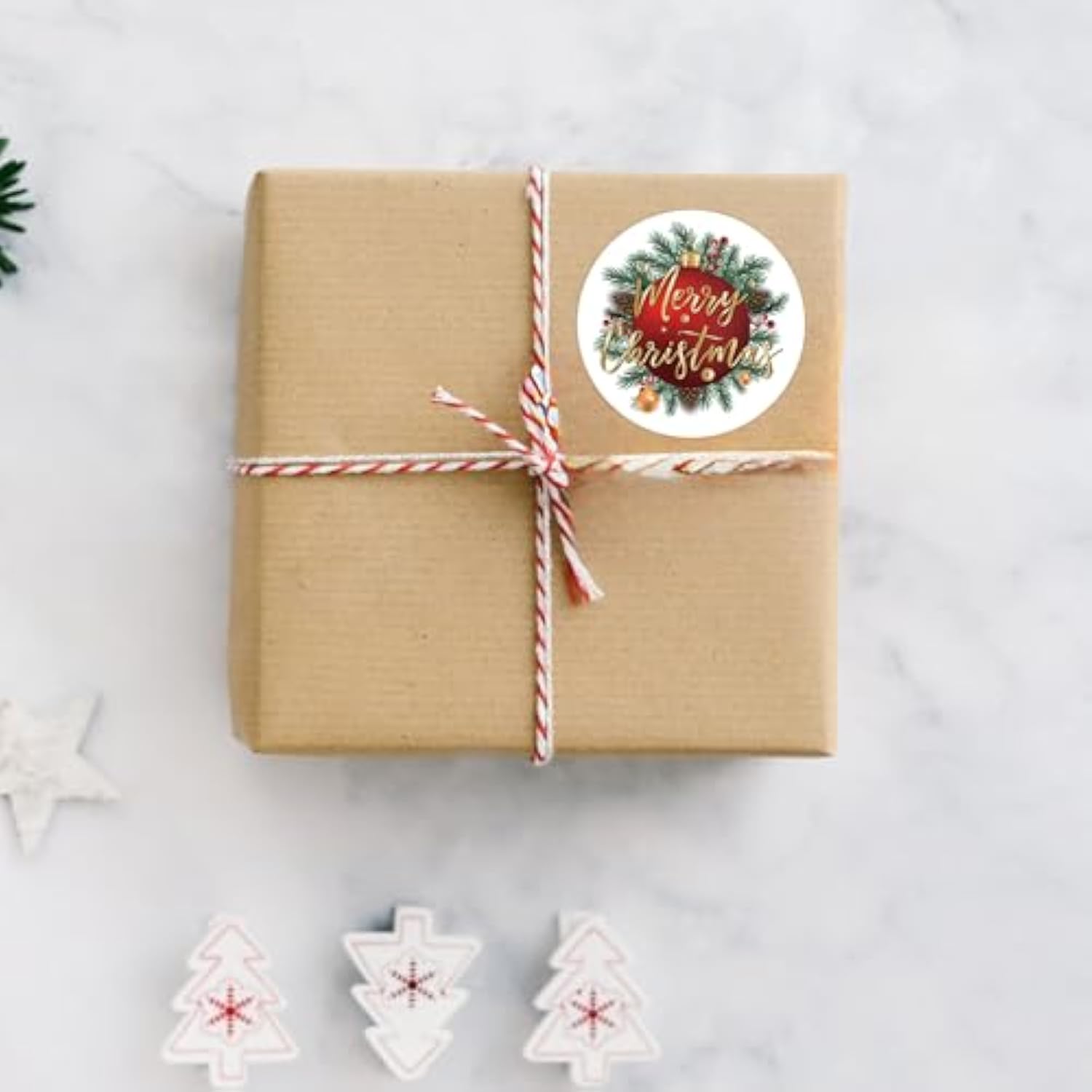 Merry Christmas Stickers - 120 Pcs Red Gold Christmas Gift Stickers, 2'' Round Xams Label Sticker Cards Envelope Seals For Gift Wrapping, Party Favors