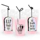 Bachelorette Rip Single Life Drink Pouches - 15 Pcs, Iridescent | Bachelorette Party Decorations, Bride Or Die Drinkware, Bridesmaid Favor, Til Death Do Us Party + Bridal Shower Supplies