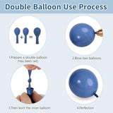 Dusty Blue Balloons Arch Kit, Double Stuffed Dark Blue Balloons Denim Baby Light Pastel Blue Balloon Garland For Baby Shower Birthday Wedding Baptism Graduation Gender Reveal Party Decoration
