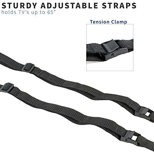TV Anti-Tip Heavy Duty Dual Cable Kit, Non Tipping Safety Straps for Screens or Furniture Mounting, Adjustable Baby Proofing Anchor, Easy Install