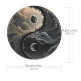 Round Mouse Pad, Yin-Yang Design - Stylish And Multifunctional, Suitable For Office, Study, And Computer Room (Tai Chi Pattern)