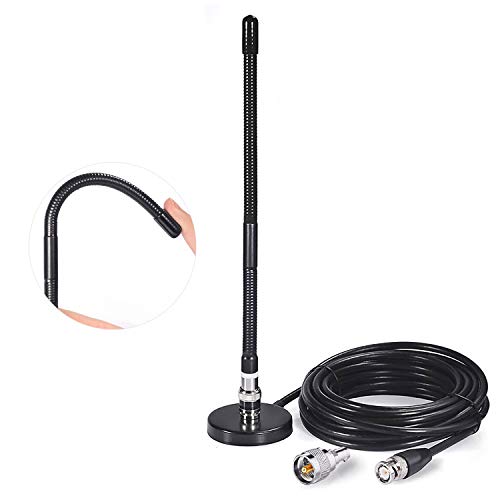 27MHz CB Radio Antenna Soft Whip Magnetic Base BNC & PL259 Male Compatible with Cobra Midland Uniden Maxon President Portable Handheld CB Radio Car