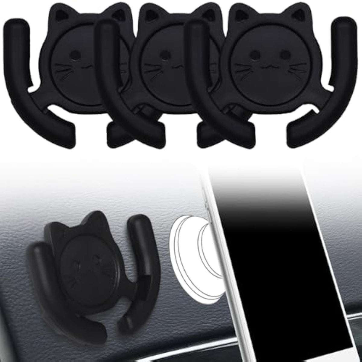 3 Pack Multi-Surface Car Mount for PopSocket Grip Strong Adhesive Black