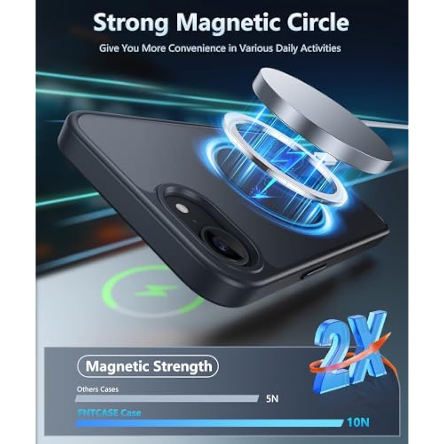 iPhone 16E Magnetic Matte Silicone Case, Shockproof Military-Grade Protection