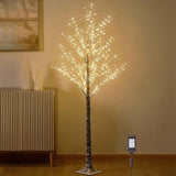 Lighted Snow Flocked Twig Tree With Fairy Lights 6Ft 330 Led For Indoor Home Thanksgiving Christmas Holiday Decoration