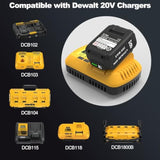 Replacement For Dewalt 20V Battery 6.0Ah 2 Packs, Compatible With Dewalt Dcb200 Dcd Dcf Dcg Series Cordless Power Tools