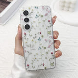 For Samsung Galaxy S23 Plus Case, Floral Flowers Cute Aesthetic Clear Floral Branch Pattern Case For Women Girls,Transparent Slim Soft Shockproof Cover For S23 Plus,Flower Branch