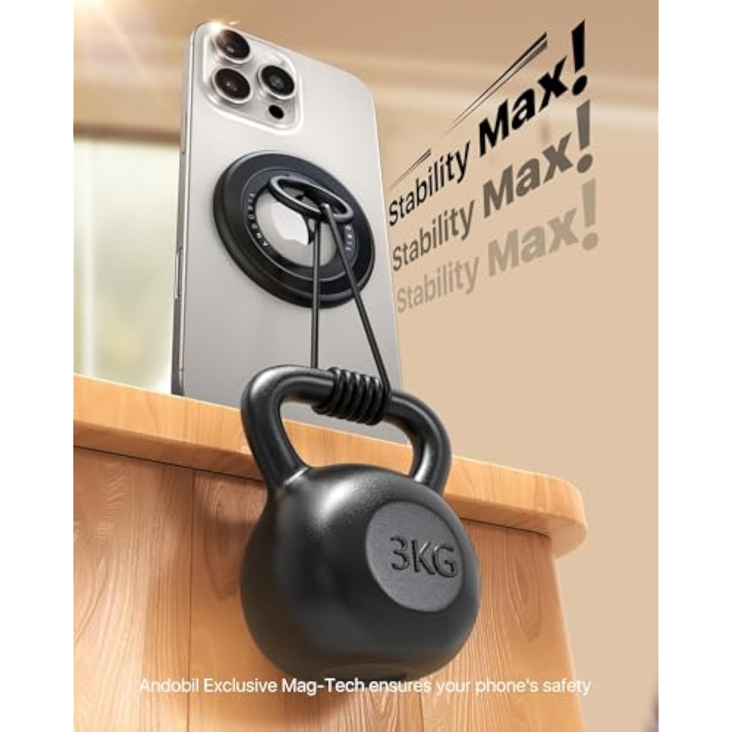 MagSafe Phone Grip [Sability Max], Strong Ring Holder for iPhone 15/14/13