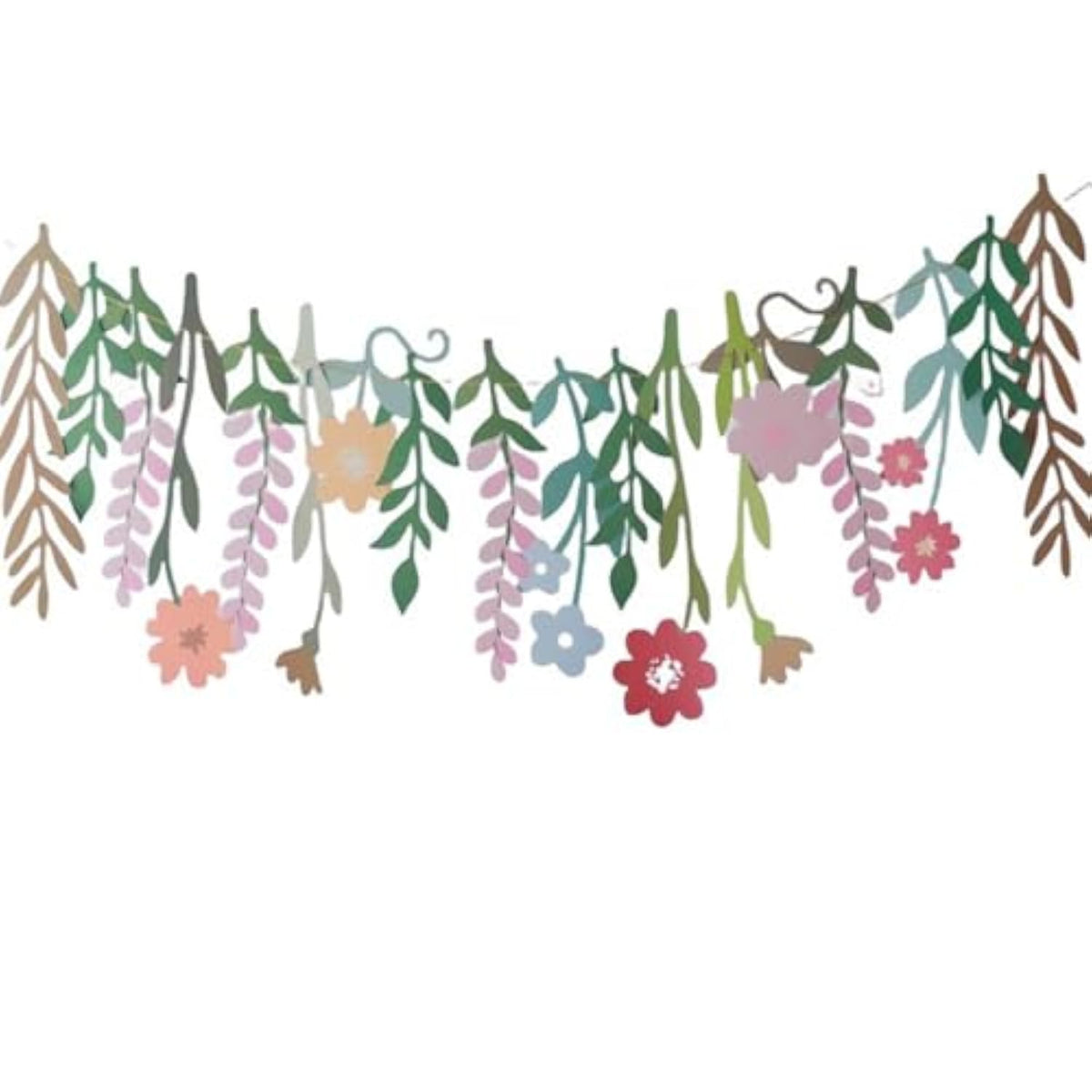 Paper Flower Garland with Rectangular Leaves for Wedding Birthday Baby Shower
