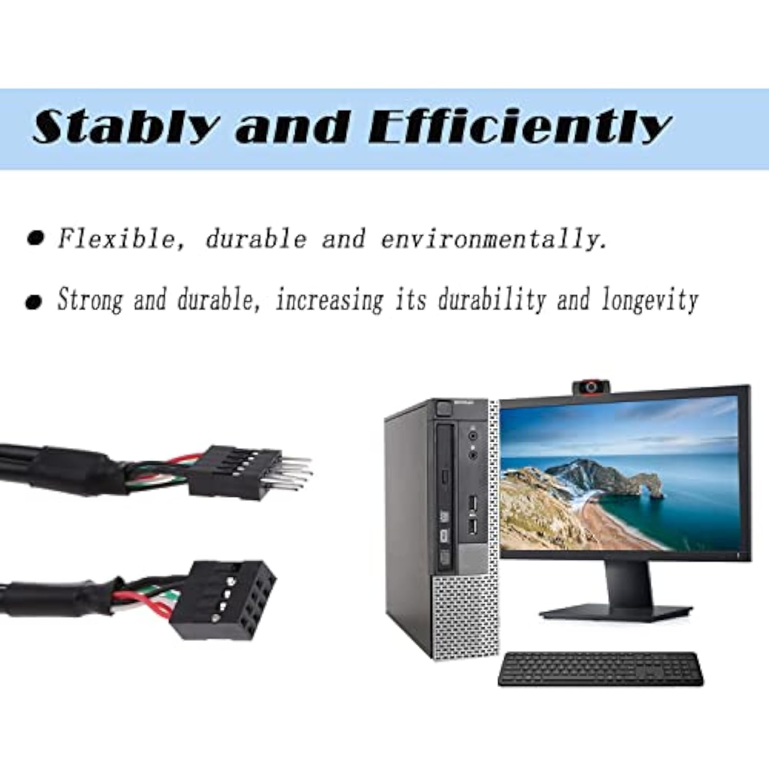 Usb Header Extension Cable, Usb 2.0 9-Pin Male To 9-Pin Female Internal Mother