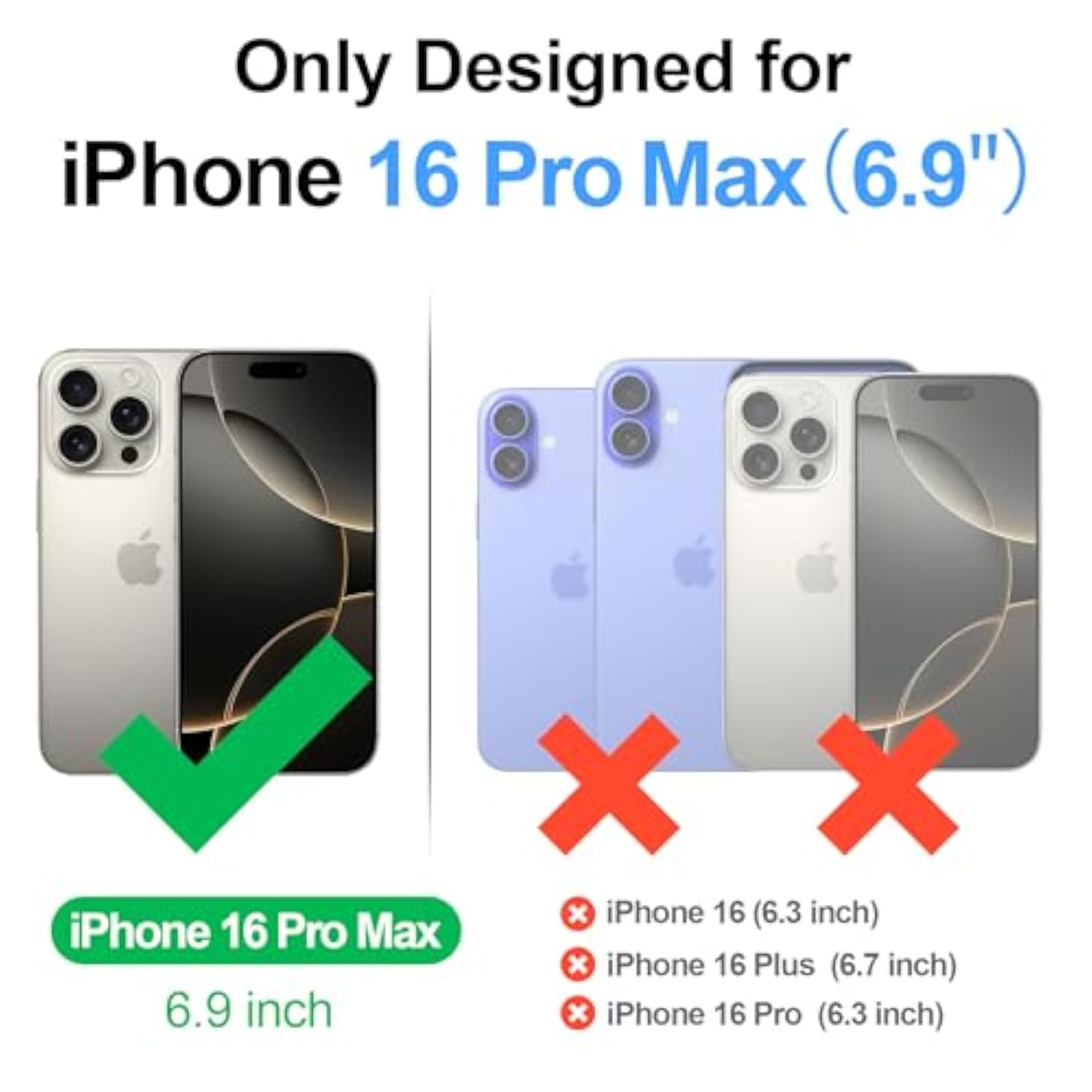 Compatible With Magsafe 2 In 1 Detachable Iphone 16 Pro Max Wallet Case With Card Holder,Women Men Magnetic Pu Leather Rfid Blocking Flip Kickstand Credit Slots,For Apple 16 Promax,Brown