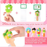 24 Pack Mini Portable Fans With Cards Gifts Cute Animal Fruit Ice Cream Handheld Press Cooling Fans For Summer Birthday Party End Of The Year Pool Outdoor Activity Prize Exchange(Ice Cream)