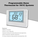 Programmable Thermostat For House, Single-Stage, 1 Heat/1 Cool, Energy-Saving Comfort, White Backlight