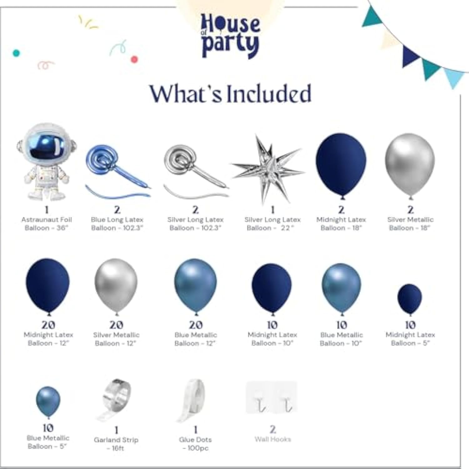 Party Crafter Space Balloon Garland – Cosmic-Themed Balloon Decoration Set