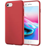 Red Silicone Case for iPhone SE 3/2, iPhone 8/7, Full Body Protective Cover with Soft Microfiber Lining, Shockproof and Wireless Charging Compatible