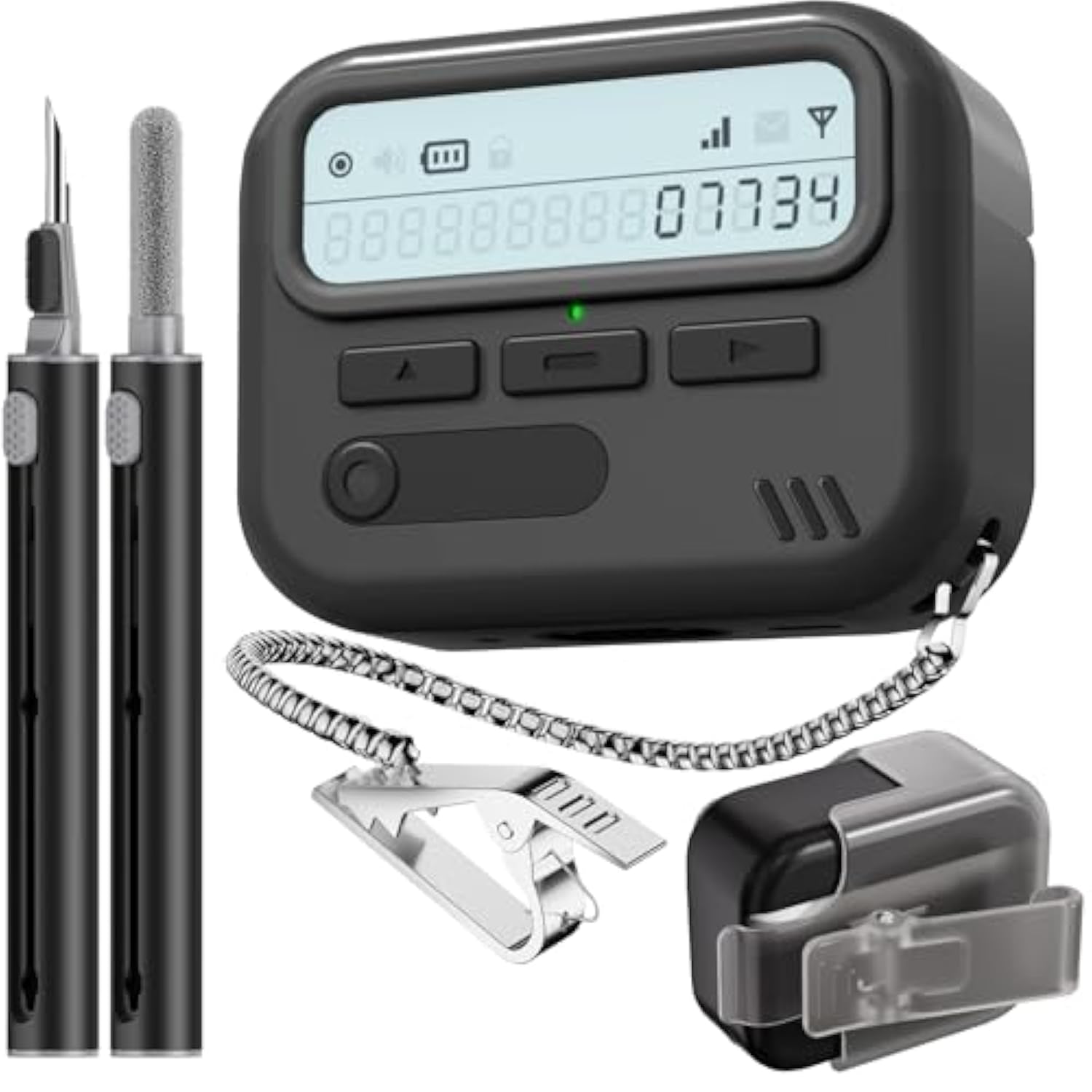 (With Safety Lock) Pager Case Compatible With Airpods Pro 2Nd Generation Case Cover With Cleaner Kit,Sturdy Hard Tpu Protective For Airpods Pro 2 Charging Case(Usb-C)(2023/2022/2019) For Men-Black