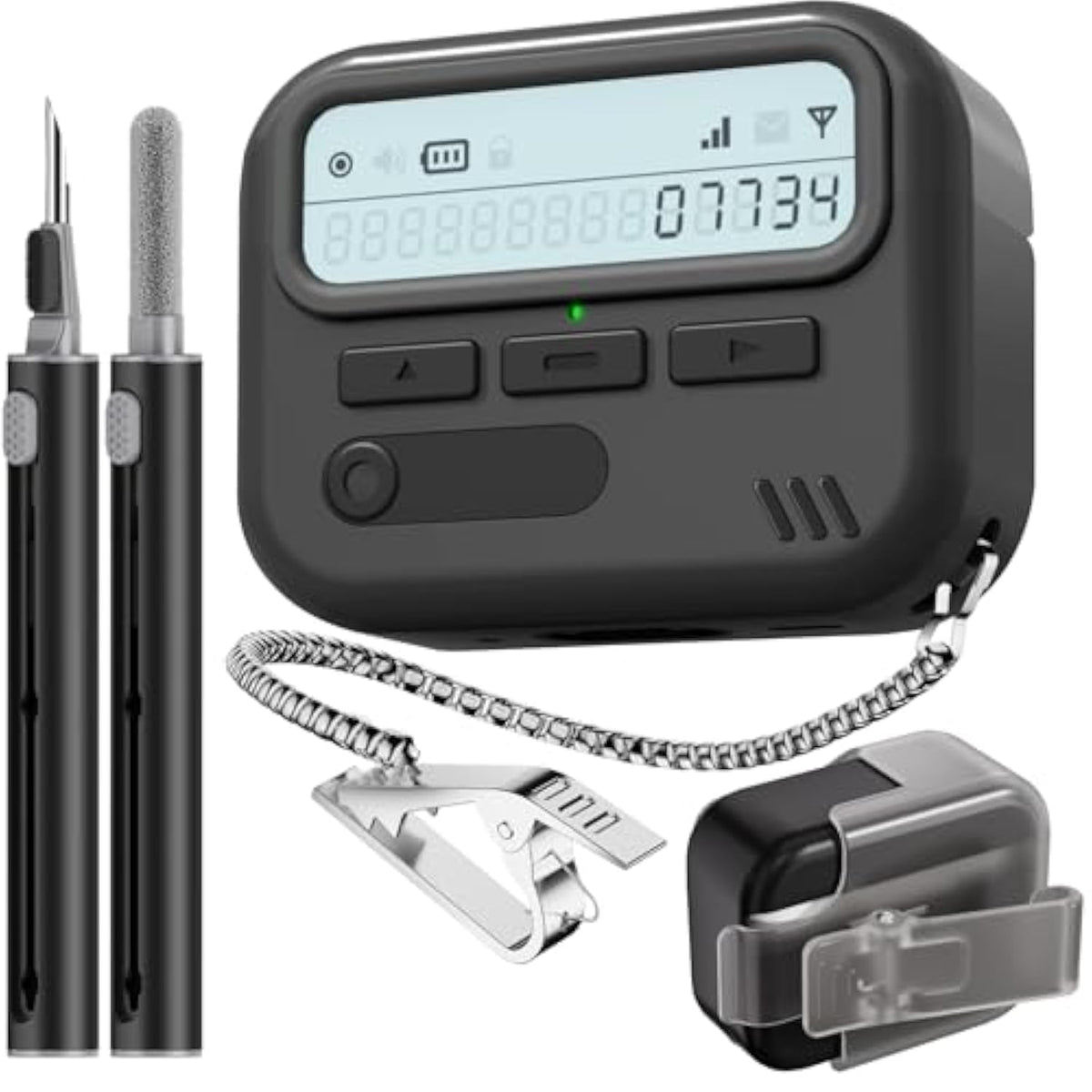 (With Safety Lock) Pager Case Compatible With Airpods Pro 2Nd Generation Case Cover With Cleaner Kit,Sturdy Hard Tpu Protective For Airpods Pro 2 Charging Case(Usb-C)(2023/2022/2019) For Men-Black