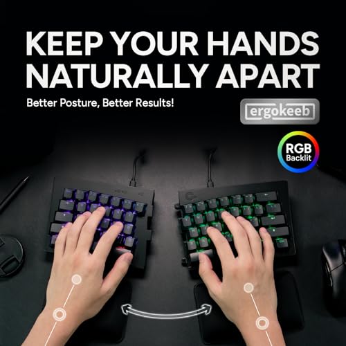 Mistel Md600 Alpha Bt Rgb, Split Keyboard, Ergonomic Mechanical Keyboard, 60%, Pbt Double Shot Keycap (Transparent), Bluetooth5.0, Mac/Windows Os Compatible -Gateron G Pro Silver