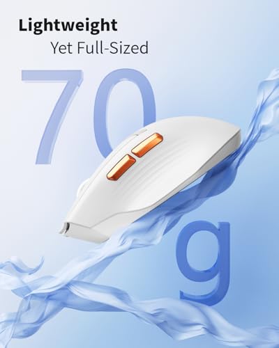Z07 Bluetooth Wireless Mouse, Dual Mode (2.4G+Bt5.1) Bluetooth Mouse, Usb C Rechargeable Mouse With Charging Indicator, Ergonomic Computer Mice For Laptop/Pc/Mac/Ipad-White