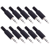 10-Pack 3.5Mm 1/8" Replacement Repair Jack Trs Stereo Male Plug Adapter 3.5Mm Solder Type Diy Audio Cable Connector For Speaker Headphone Headset Earphone Cable Repair