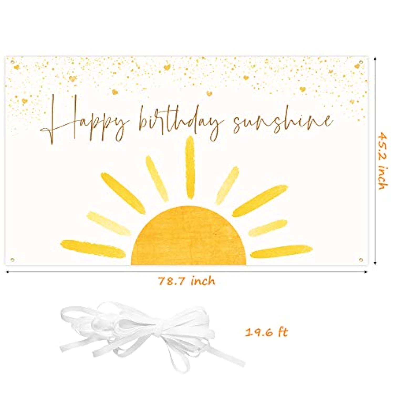 Boho Sun "Happy Birthday" Backdrop, Sunshine Theme for First Trip Around the Sun Party