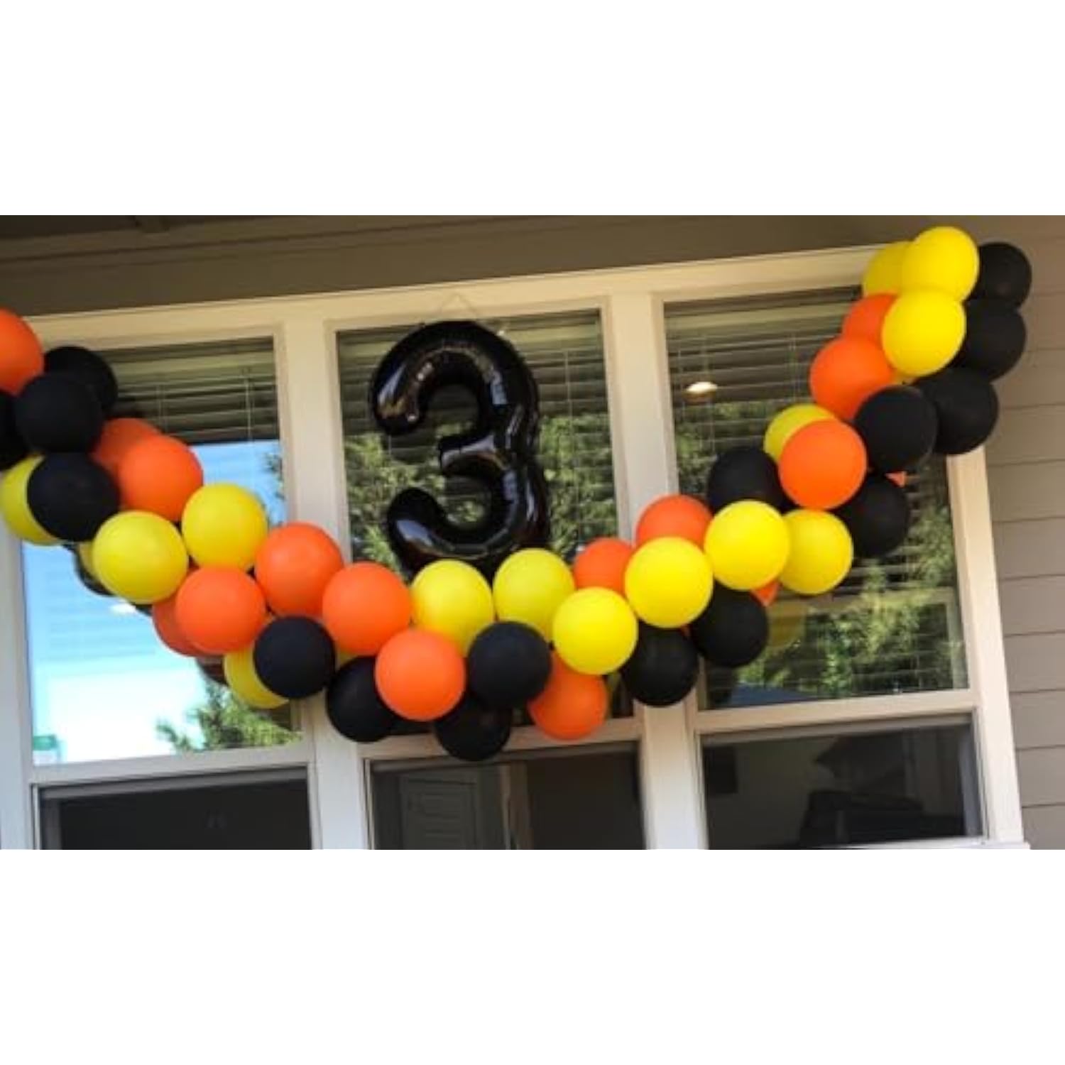60-Pack 12" Latex Balloons – Black, Yellow & Orange for Party, Birthday, or Baby Shower Decor
