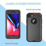 Defender Case For Iphone 7/8 Plus, Heavy Duty Shockproof Dustproof 3 In 1 Rugged Protective Bumper Cover, Military Grade Drop Protective Phone Case (Black)