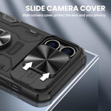 For Iphone 14 Pro Max Privacy Case With [Anti-Peep Screen Protector]- Phone Case Built-In Slide Camera Cover & Ring Kickstand, Heavy Duty Drop Protection For 14 Pro Max Iphone Case-Black