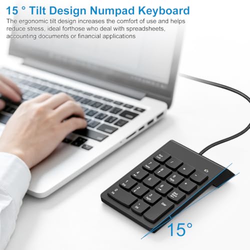 Usb Numeric Keypad Numpad Portable Slim Mini 10 Key Number Pad Keyboard For Laptop Desktop Computer Pc, Compatible With Chromebook Surface Notebook, Tax Accountant Calculate Office Travel & Home