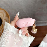 Cute Pink Case For Airpods 4 Cover For Girl Women With Pom Pom Flower Keychain & Cleaner Kit, Soft Silicone Airpods Ipod 4 Gen Protective Cover Skin For Airpod 4 Pink