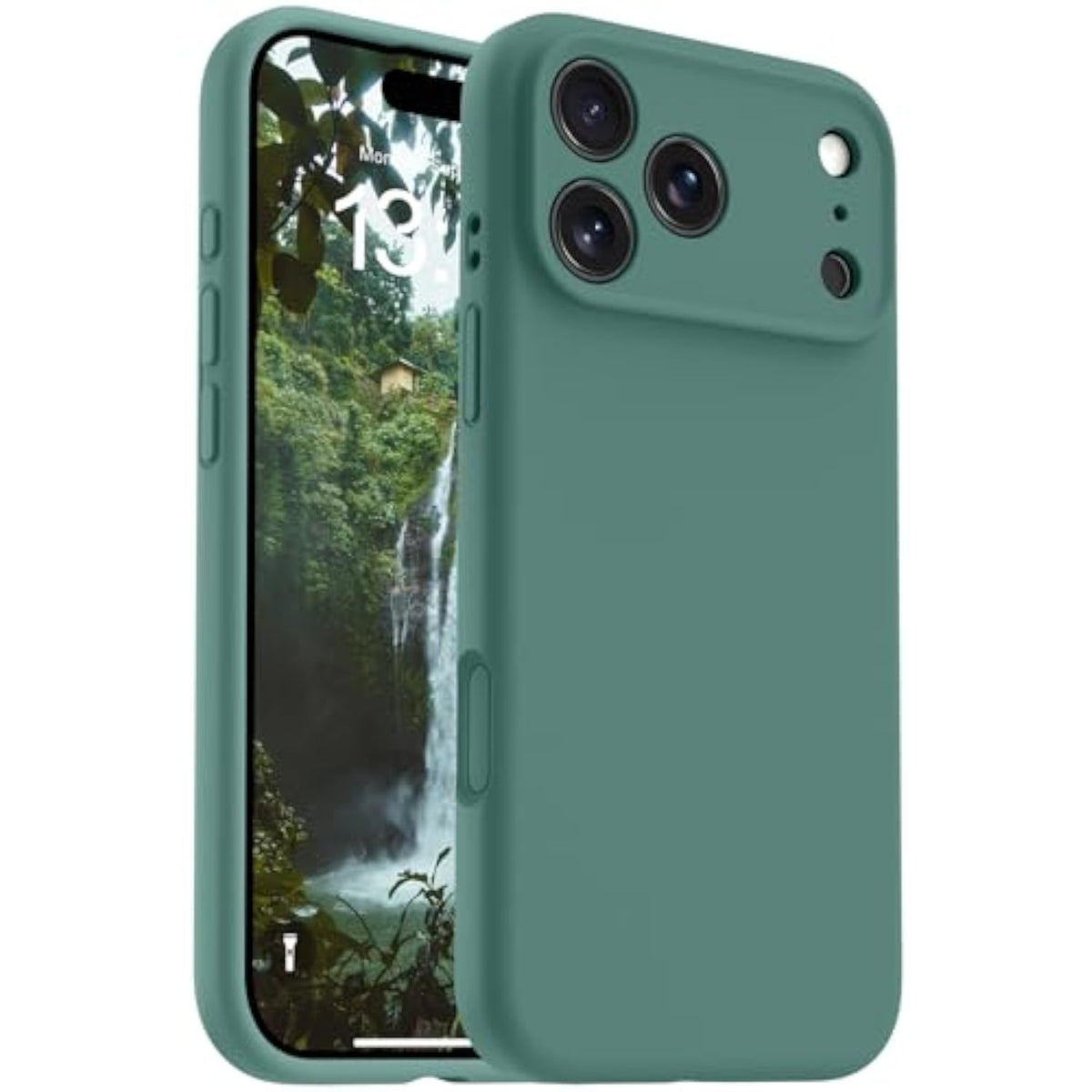 Magnetic For Iphone 17 Pro Max Case,Compatible With Magsafe,Classic Liquid Silicone Mobile Phone Case,Integrated Camera Control Button,Anti-Scratch Microfiber Lining, Pine Green