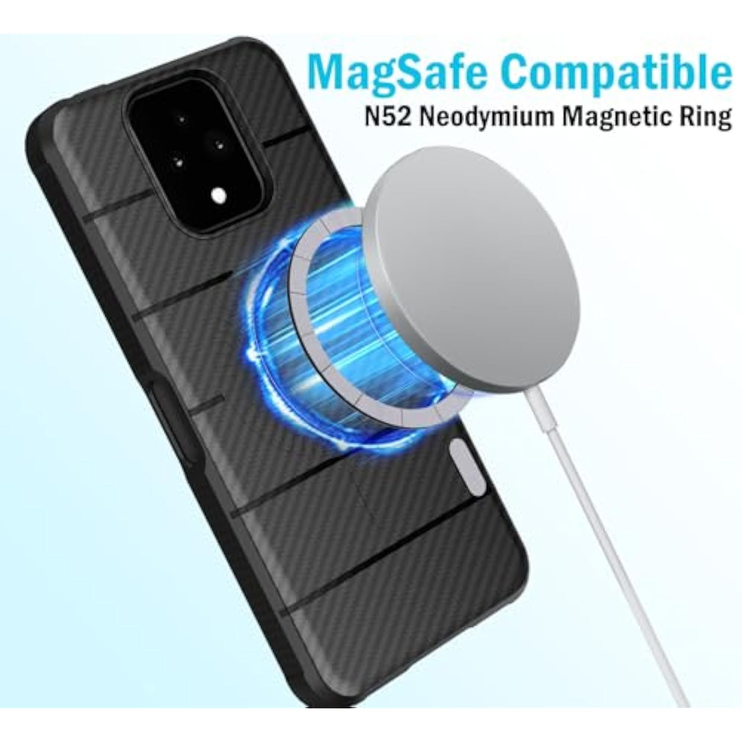 Nakedcellphone Flex Series for Sonim XP Pro 5G Phone Case (2024, X800) Compatible with MagSafe - Carbon Fiber Design