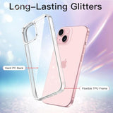 JETech Glitter Case for iPhone 15 6.1-Inch, Bling Sparkle Shockproof Phone Bumper Cover, Cute Sparkly for Women and Girls (Clear)