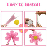 12pcs Rainbow Pastel Paper Flowers Wall Hanging Party Backdrop Decor