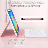Keyboard Case For Ipad (A16) 11Th Gen 11 Inch 2025/ 10Th Gen 10.9? 2022, Wireless Rainbow Backlight Detachable Keyboard With Mouse, Thin & Light, Pencil Holder (Pink)