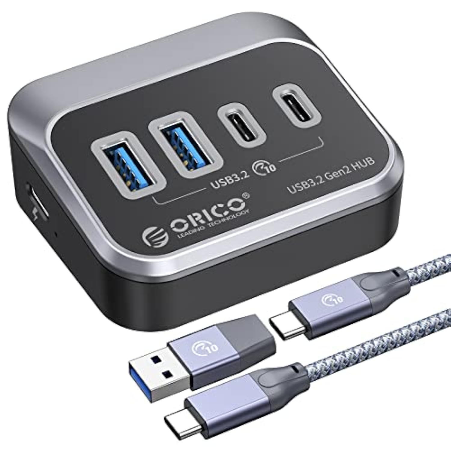 ORICO USB Hub 10Gbps with 2 USB A Ports+2 USB C Ports, USB 3.2 Gen 2 Hub with