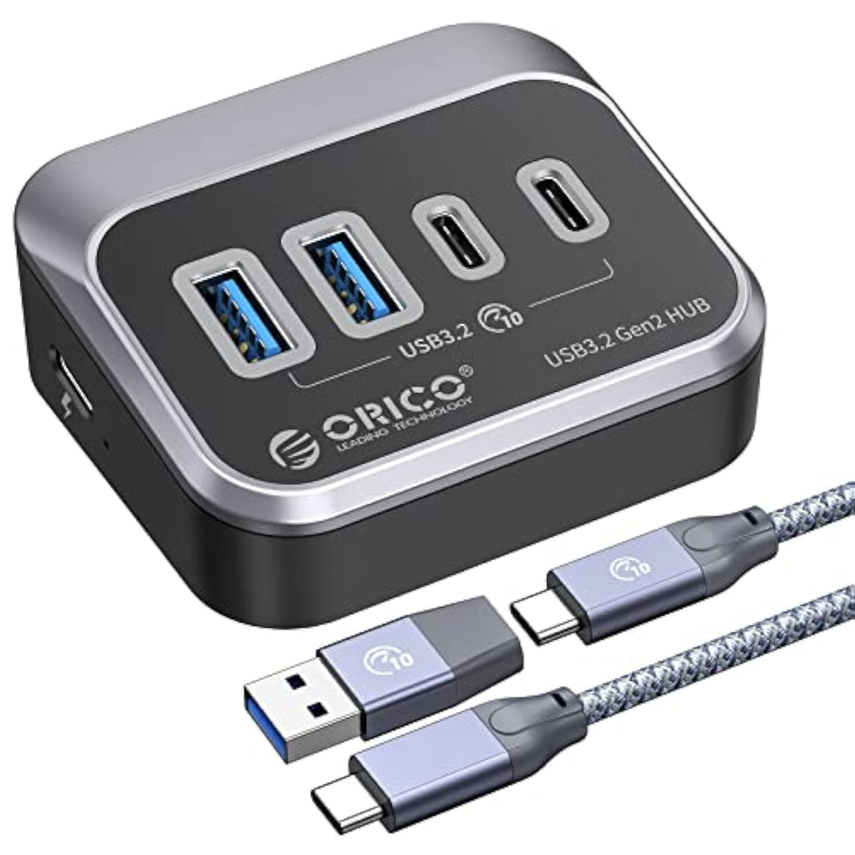ORICO USB Hub 10Gbps with 2 USB A Ports+2 USB C Ports, USB 3.2 Gen 2 Hub with